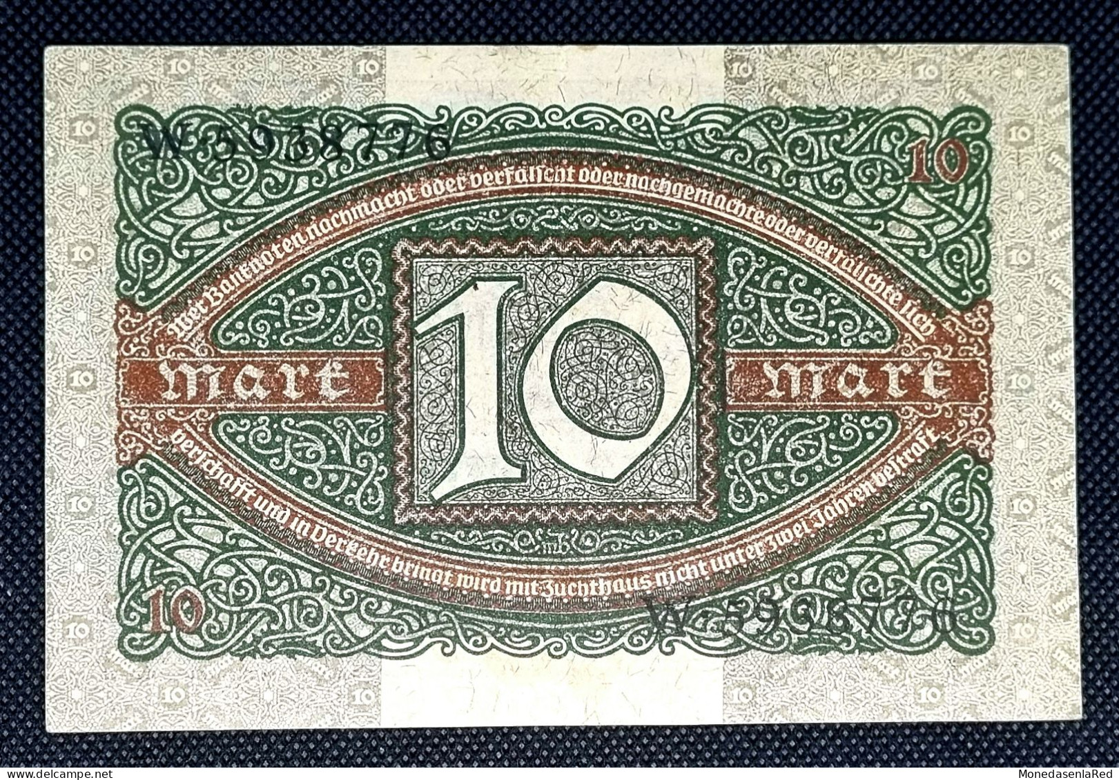 BILLETE 10 MARCOS ALEMANIA, BERLIN "K" 1920 EBC+ Reichbanknote - 10 Mark