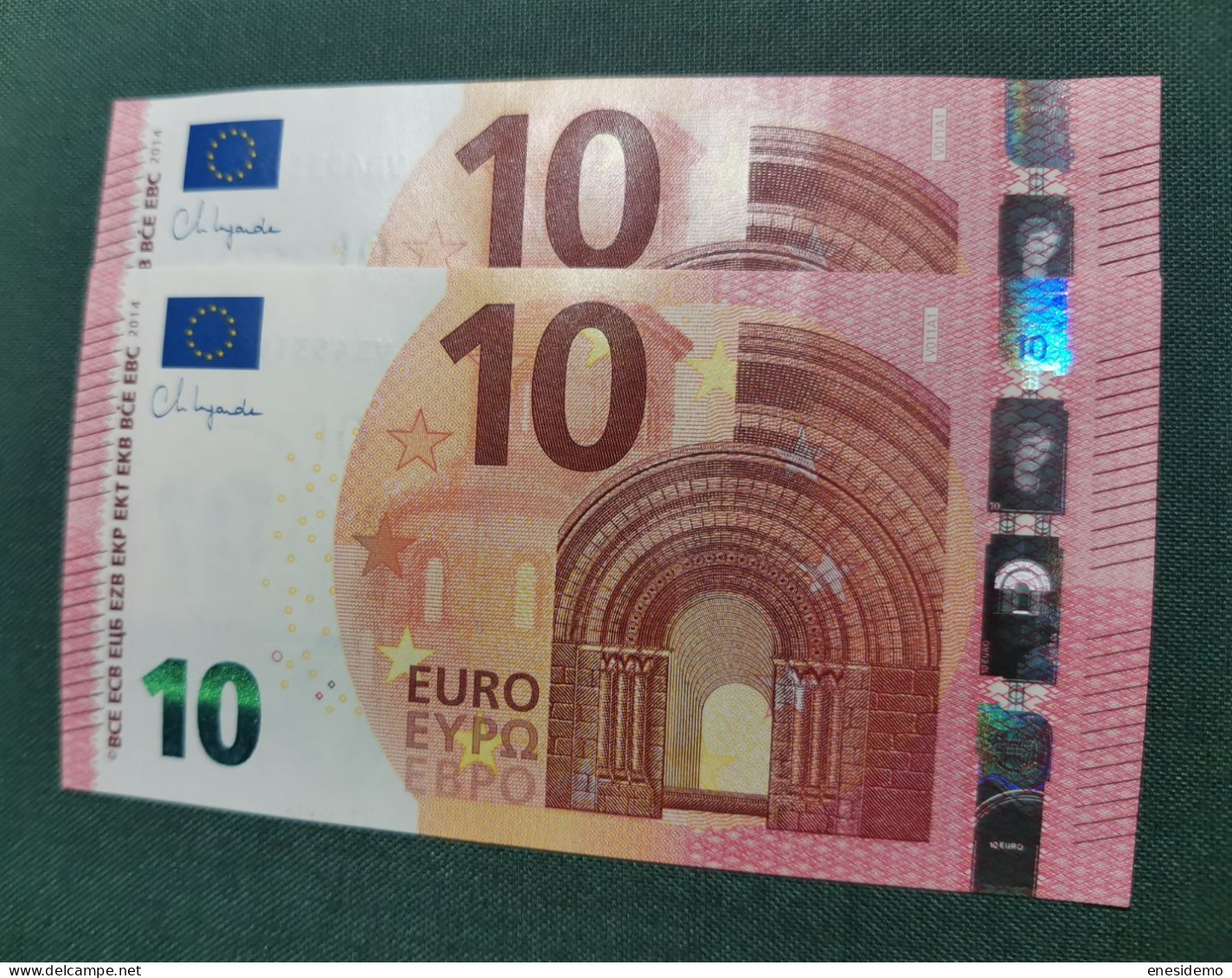 10 EURO SPAIN 2014 LAGARDE V011A1 VB CORRELATIVE COUPLE SC FDS UNCIRCULATED  PERFECT - 10 Euro