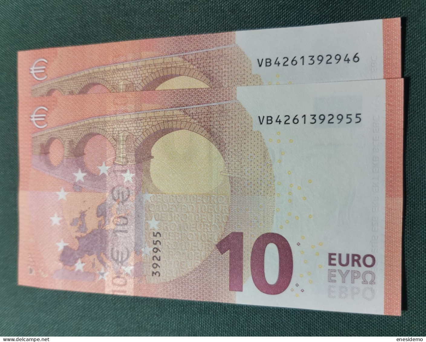 10 EURO SPAIN 2014 LAGARDE V011A1 VB CORRELATIVE COUPLE SC FDS UNCIRCULATED  PERFECT - 10 Euro