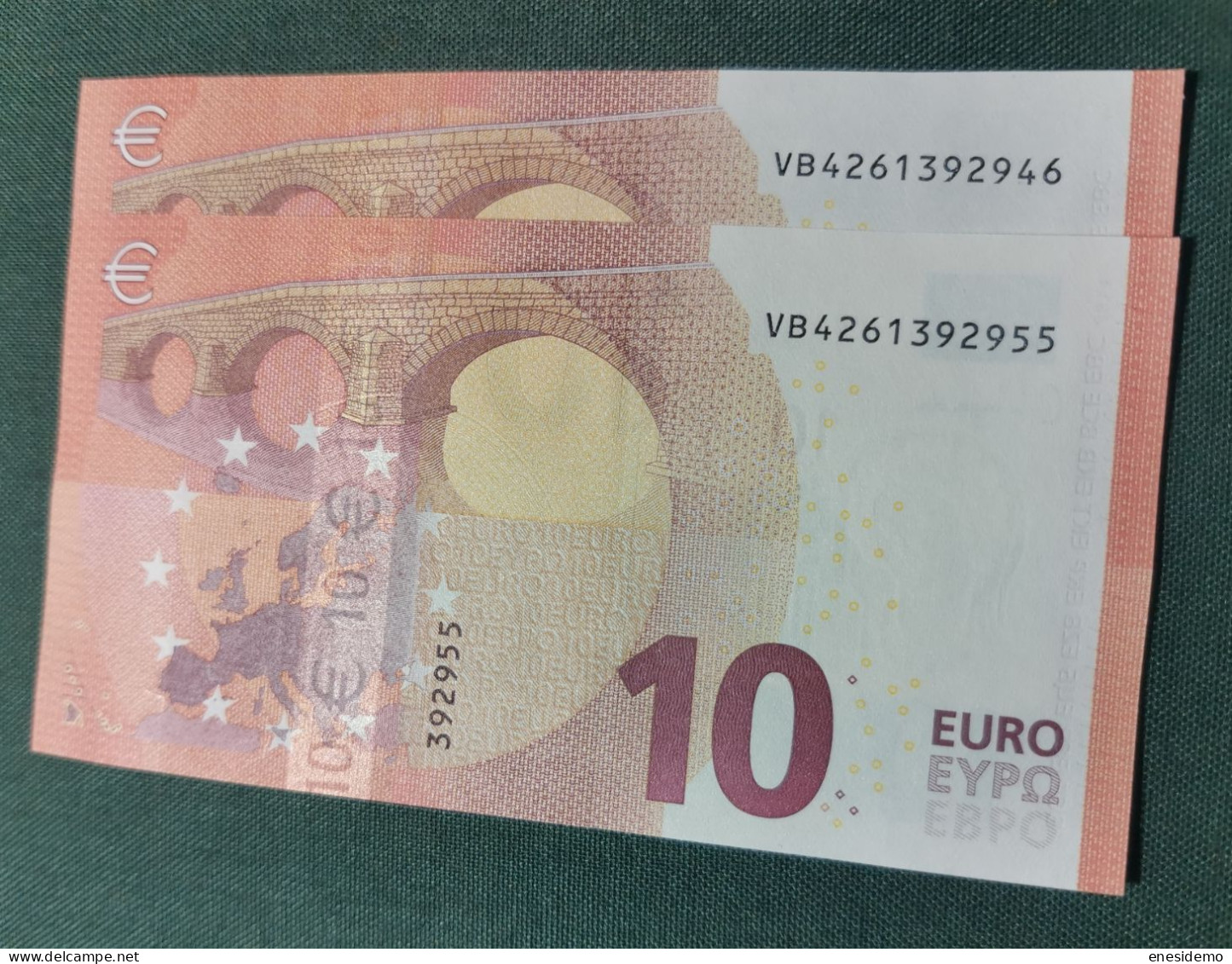 10 EURO SPAIN 2014 LAGARDE V011A1 VB CORRELATIVE COUPLE SC FDS UNCIRCULATED  PERFECT - 10 Euro