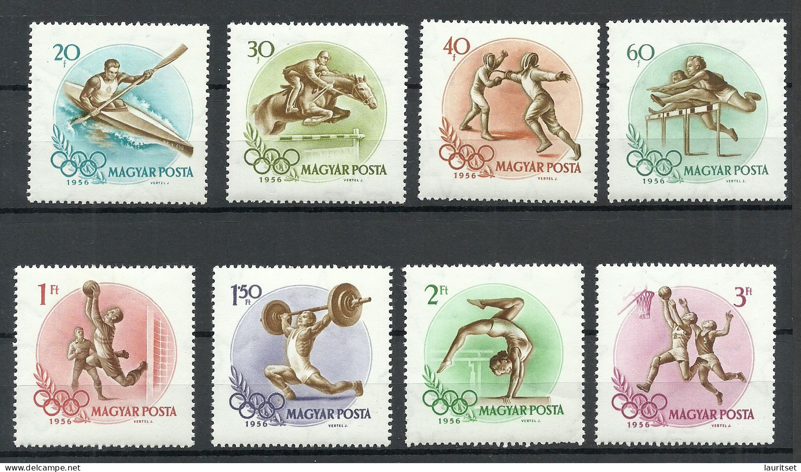 HUNGARY 1956 Michel 1472 - 1479 Olympic Games Melbourne MNH Sport - Ete 1956: Melbourne