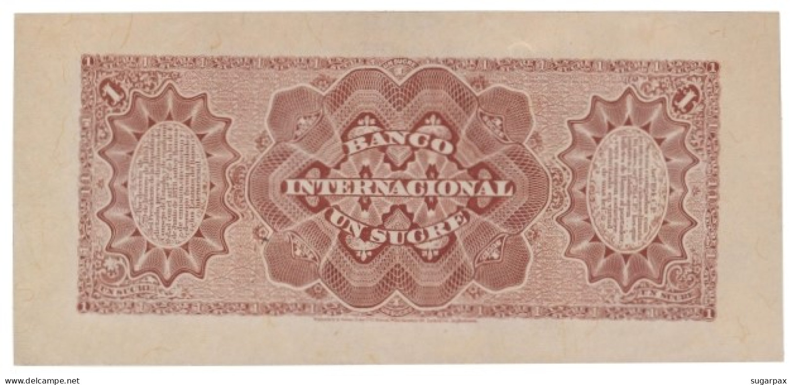 Ecuador - 1 Sucre - 18xx ( 1886 - 1894 ) - Pick: S 172 - Serie F/A - Banco Internacional - Equateur