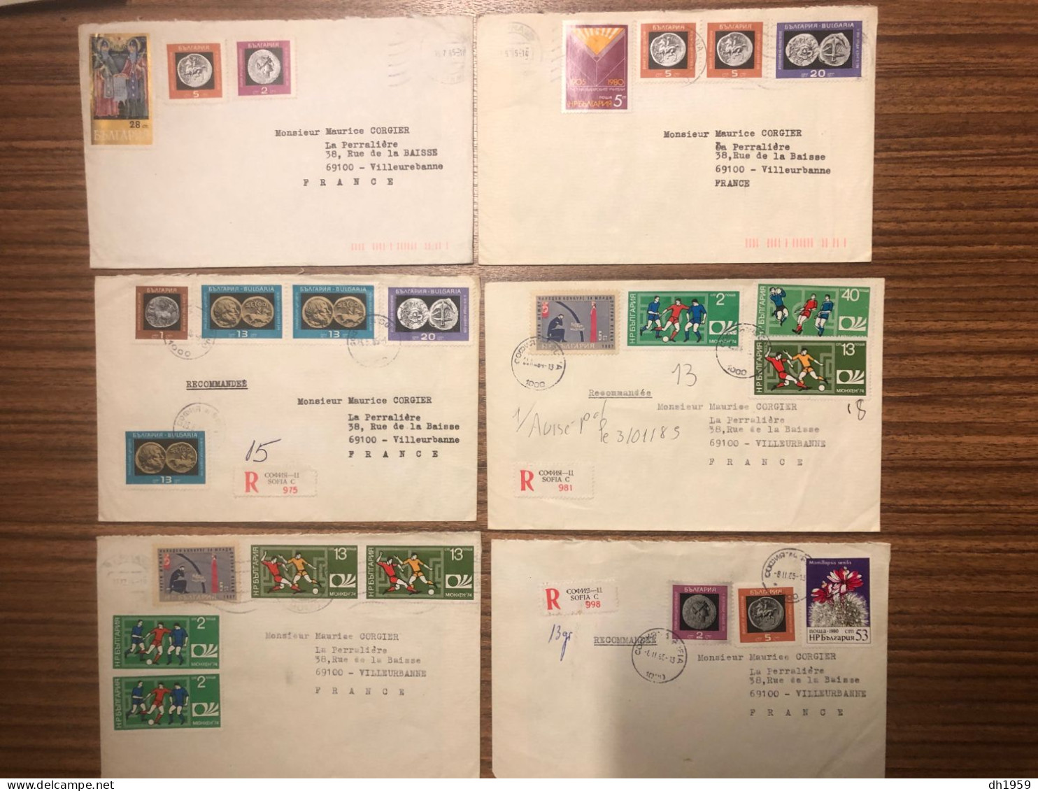 BULGARIE BULGARIEN BULGARIA COLLECTION LOT env. 66 LETTRES COVER BRIEFE SOFIA VILLEURBANNE CAT CHAT HORSE SOCCER