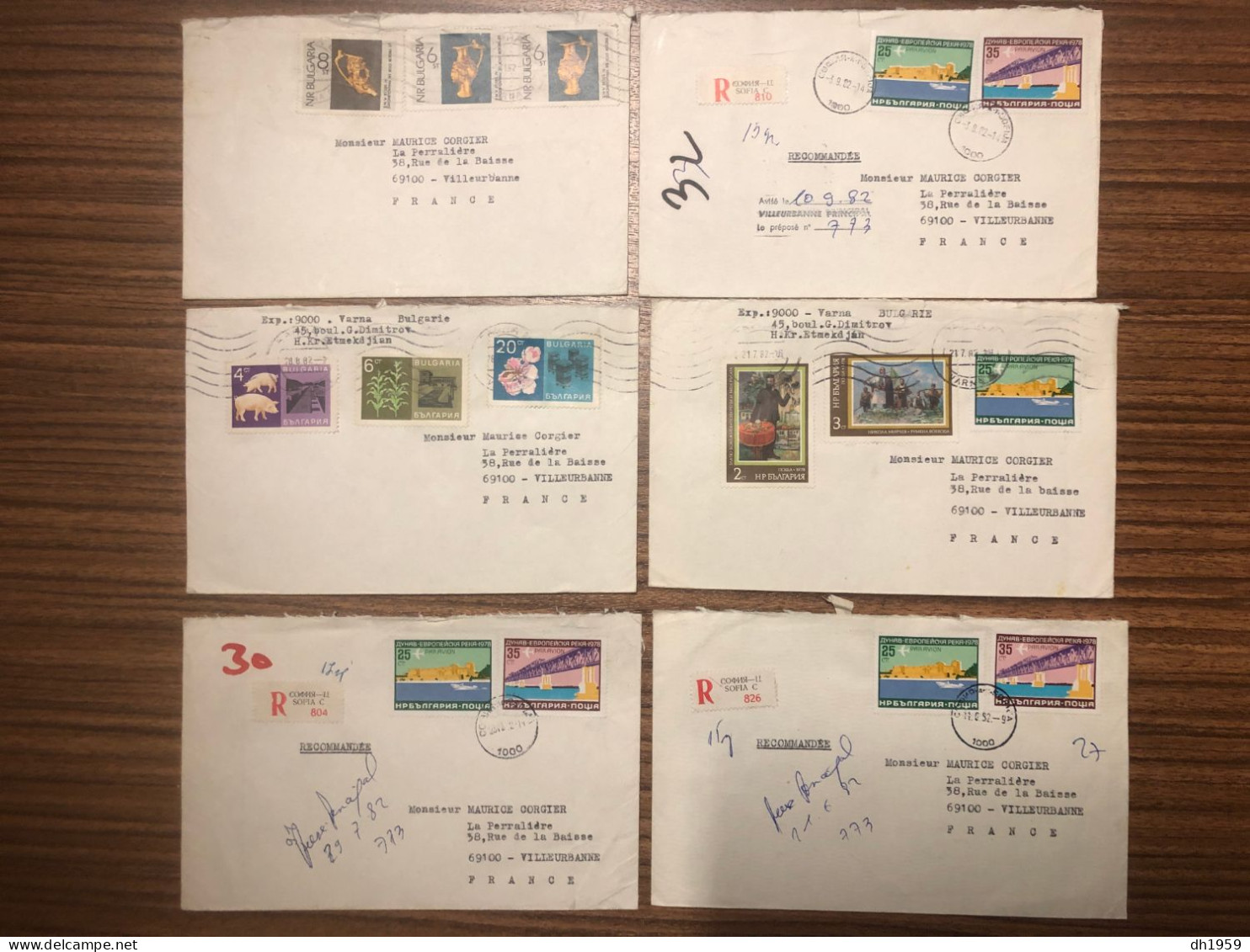 BULGARIE BULGARIEN BULGARIA COLLECTION LOT env. 66 LETTRES COVER BRIEFE SOFIA VILLEURBANNE CAT CHAT HORSE SOCCER