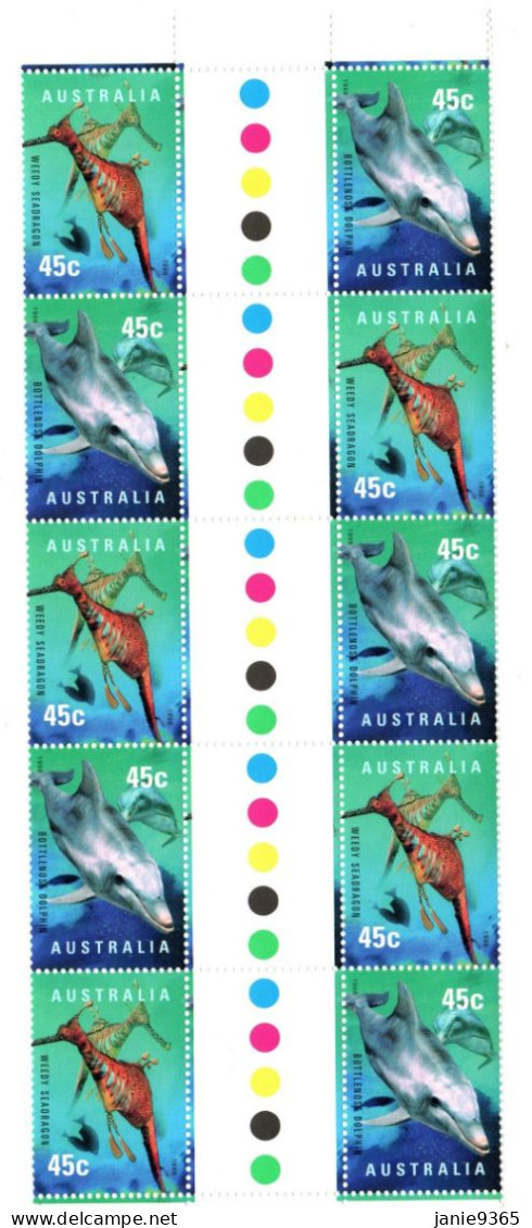 Australia 1998 Planet Ocean Gutter Strip, Mint Never Hinged - Andere & Zonder Classificatie