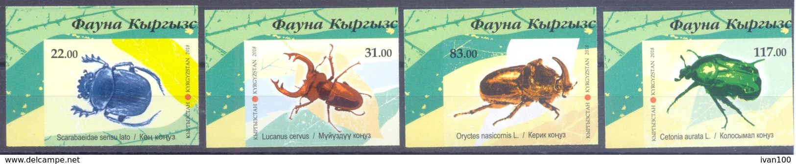 2018. Kyrgyzstan, Beetles, 4v Imperforated, Mint/** - Kyrgyzstan