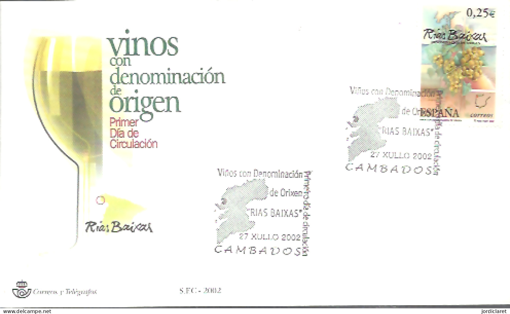 FDC 2002 CAMBADOS  ESPAÑA   MATASELLOS PRESENTACION - Vins & Alcools