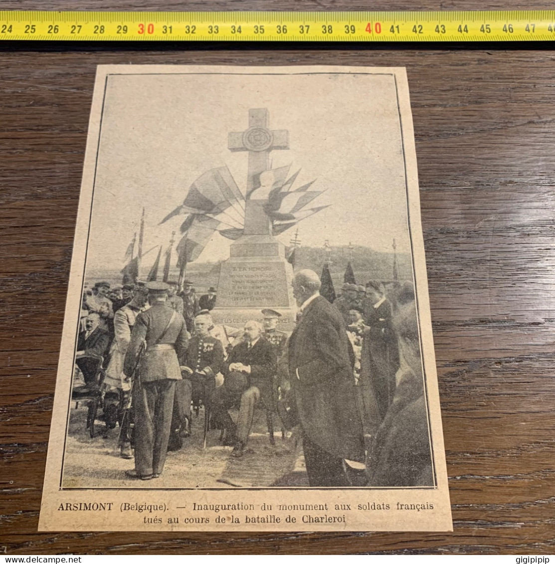 1925 GHI Inauguration Du Monument Aux Soldats Français Tués Au Cours De La Bataille De Charleroi à Arismont - Colecciones