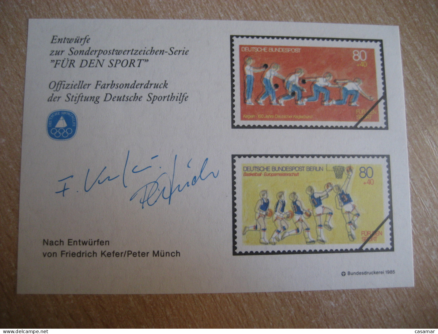 Bowling Bowls Basket Basketball Olympics 1983 Official Druck Proof Special Color Print Epreuve Imperforated GERMANY - Pétanque