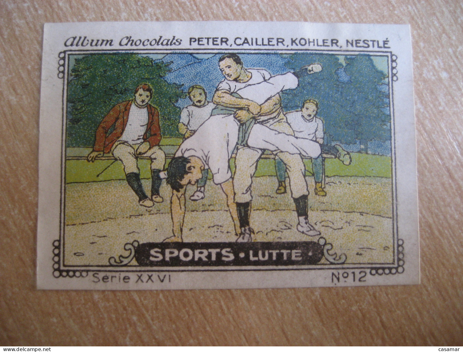 Wrestling Lutte Peter Cailler Kohler Nestle Chocolate Poster Stamp Vignette SWITZERLAND Cinderella - Lutte