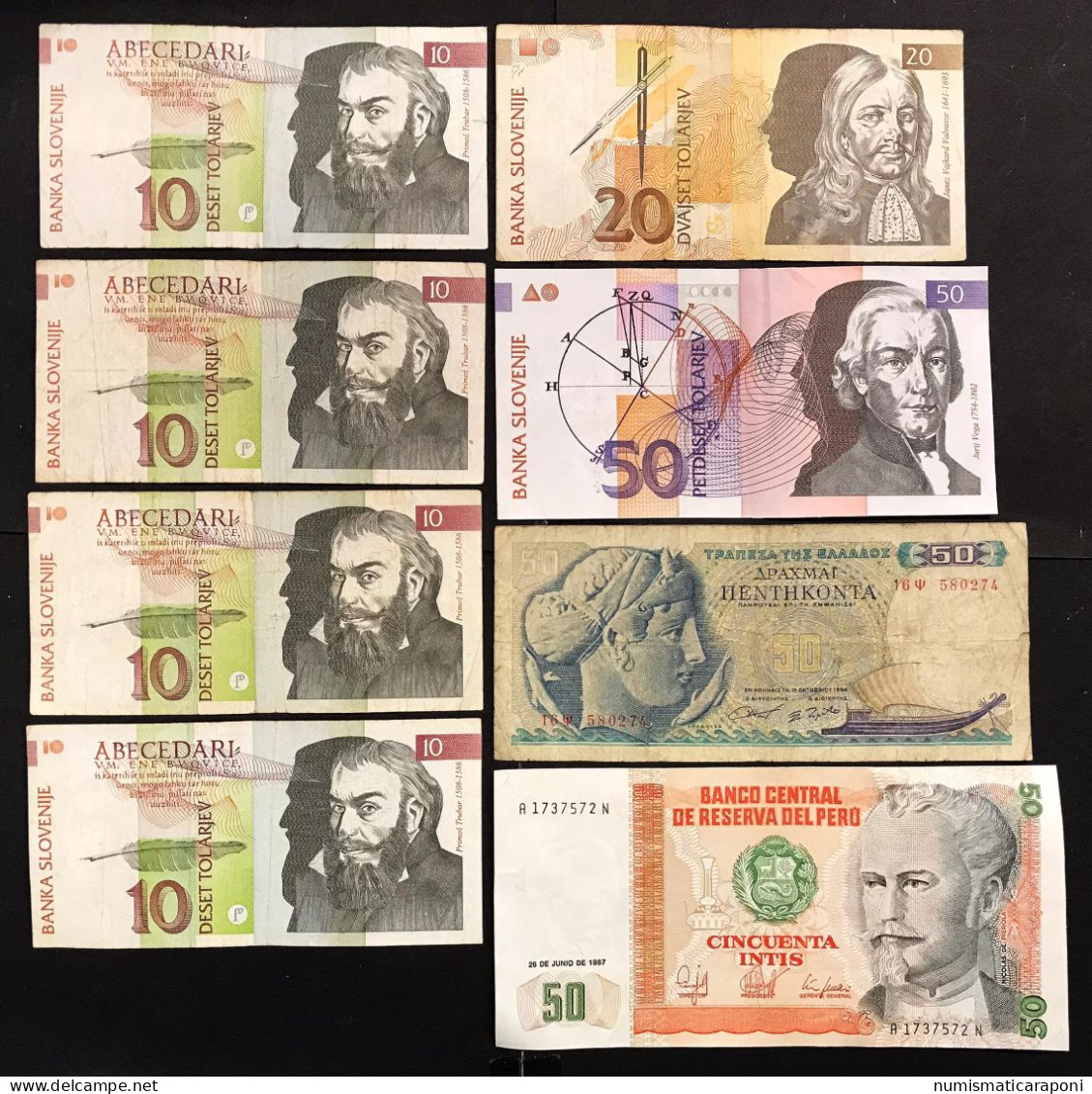 Slovenia Slovenije Polonia Russia Olanda Grecia Perù 17 Banconote  LOTTO 1236 - Slovénie