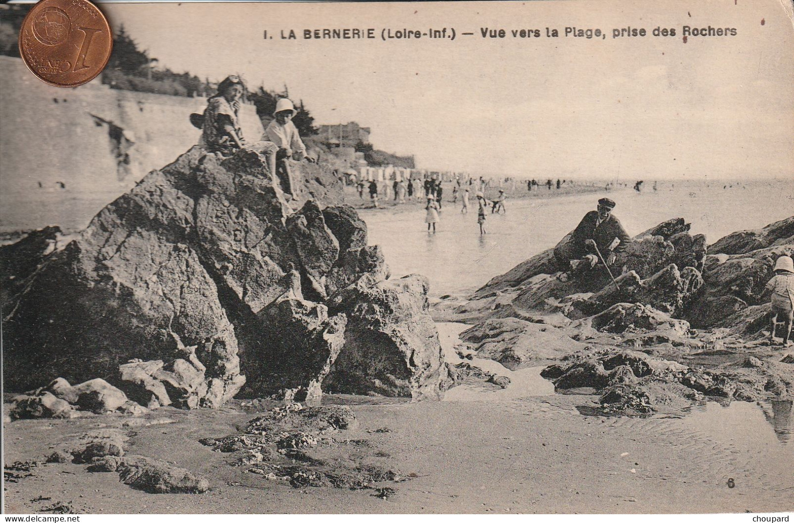 44 -  Carte Postale Ancienne De  LA BERNERIE   Vue Vers La Plage Prise Des Rochers - La Bernerie-en-Retz