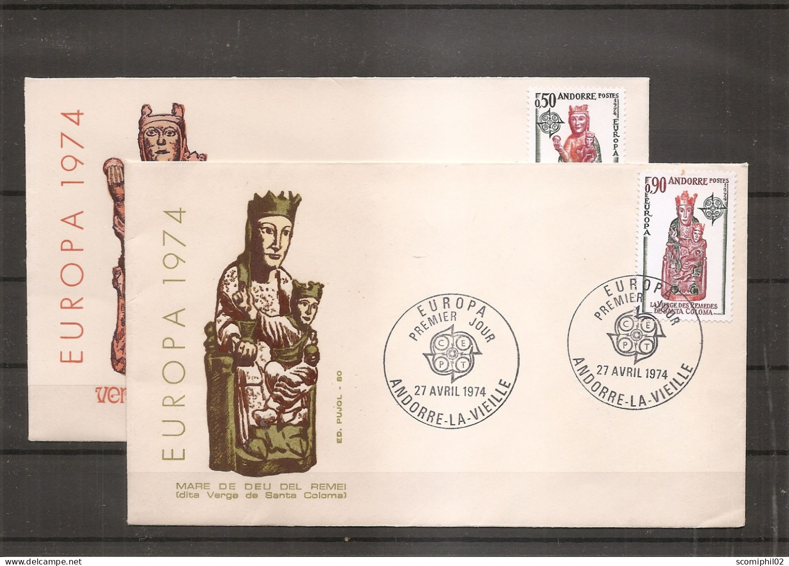 Andorre Français - Europa 1974 ( 2 FDC De 1974  - Cote 35 Euros )) - Briefe U. Dokumente