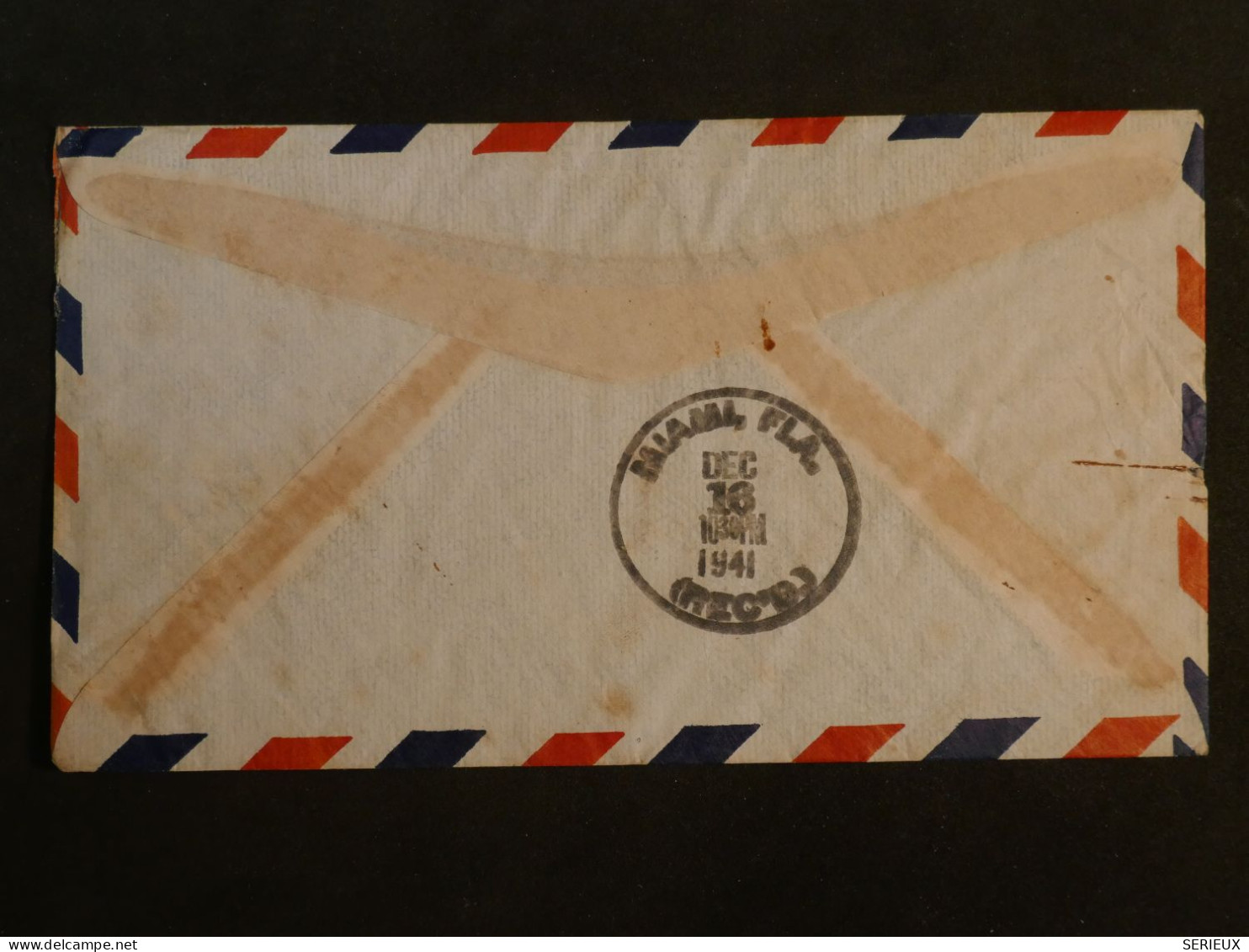 C CONGO BELGE    BELLE  LETTRE  RR 1941 1ER VOL AVION  LEOPOLDVILLE MIAMI USA   ++ - Cartas & Documentos