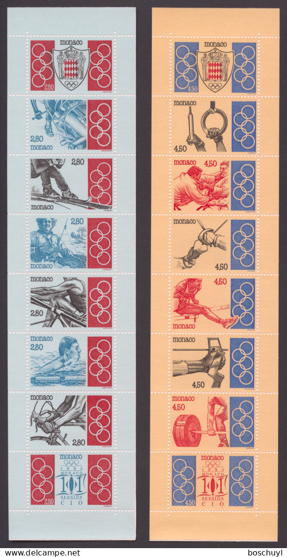 Monaco, 1993, IOC, Olympic Games, Sports, Unfolded Booklets, MNH, Michel MH 10-11 - Postzegelboekjes