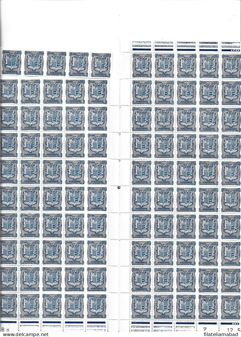 ANDORRA CORREO FRANCES 100 SELLOS DEL AÑO 1961-71 - Blocks & Sheetlets