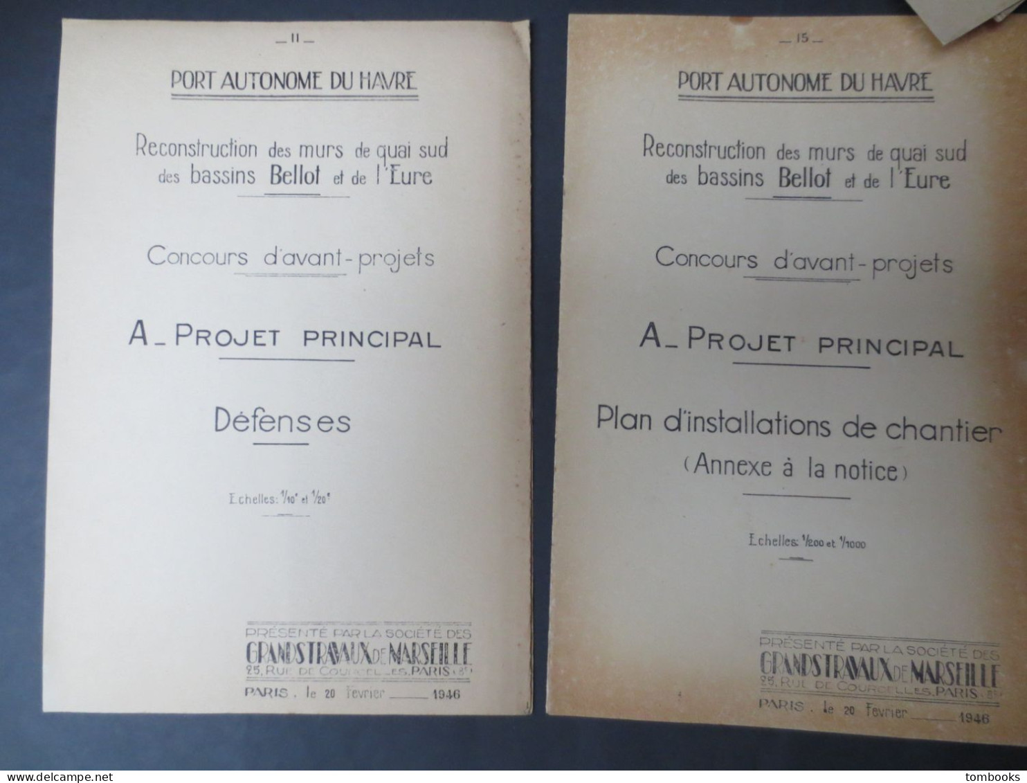 Le Havre - Port Reconstruction Du Quai Bellot Ensemble De 19 Plans Dépliants ( Projets ) - Année 1946 - TBE - - Obras Públicas