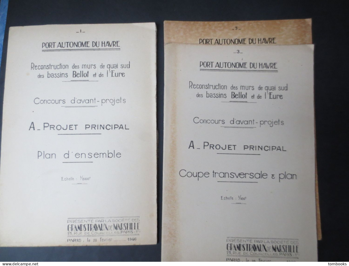 Le Havre - Port Reconstruction Du Quai Bellot Ensemble De 19 Plans Dépliants ( Projets ) - Année 1946 - TBE - - Travaux Publics