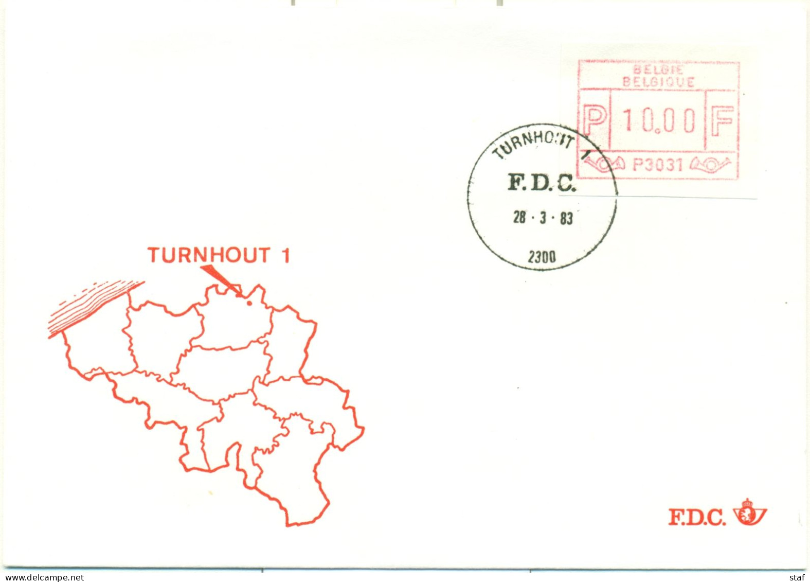 FDC ATM P3031 Turnhout - Briefe U. Dokumente