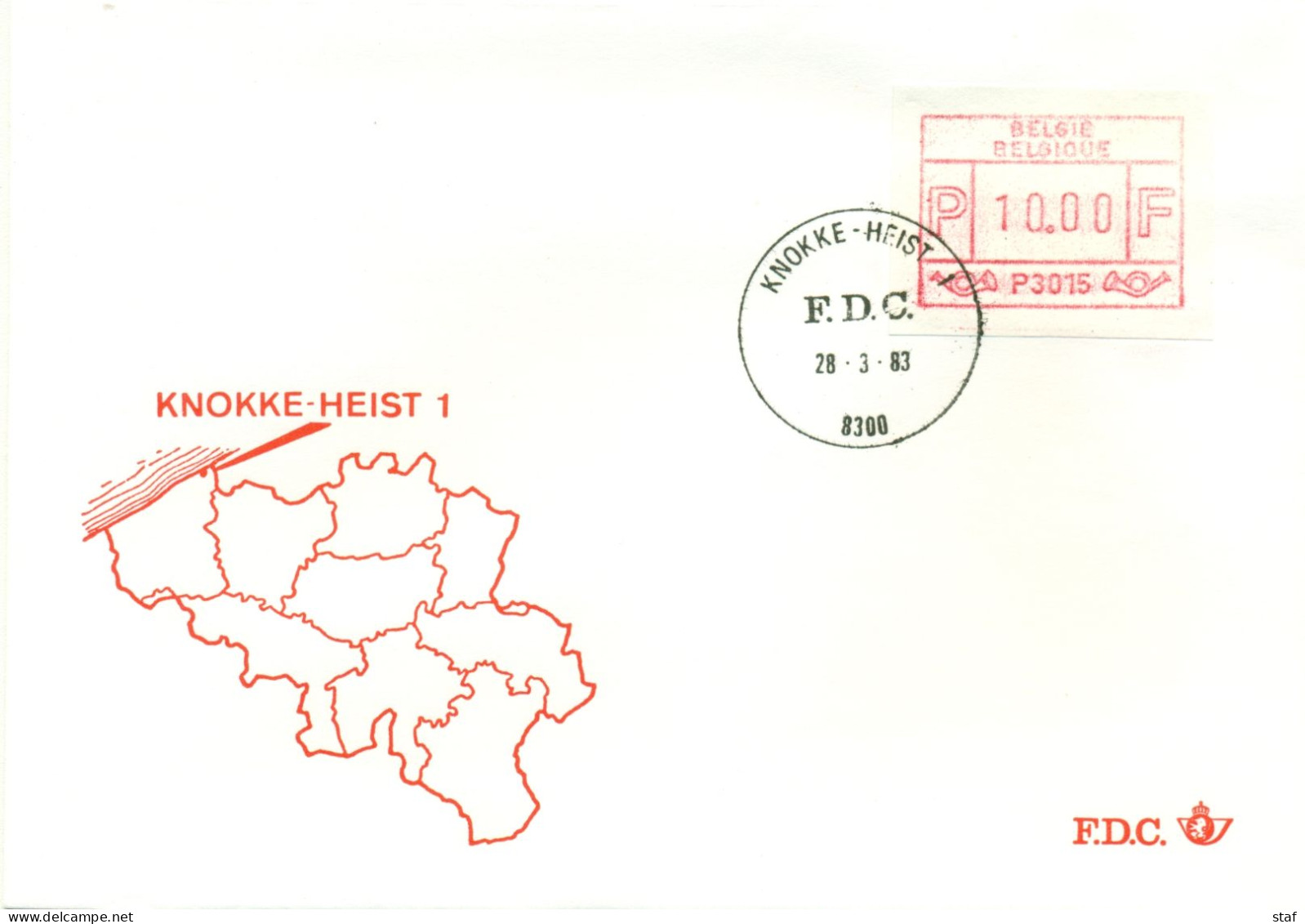 FDC ATM P3015 Knokke-Heist - Briefe U. Dokumente