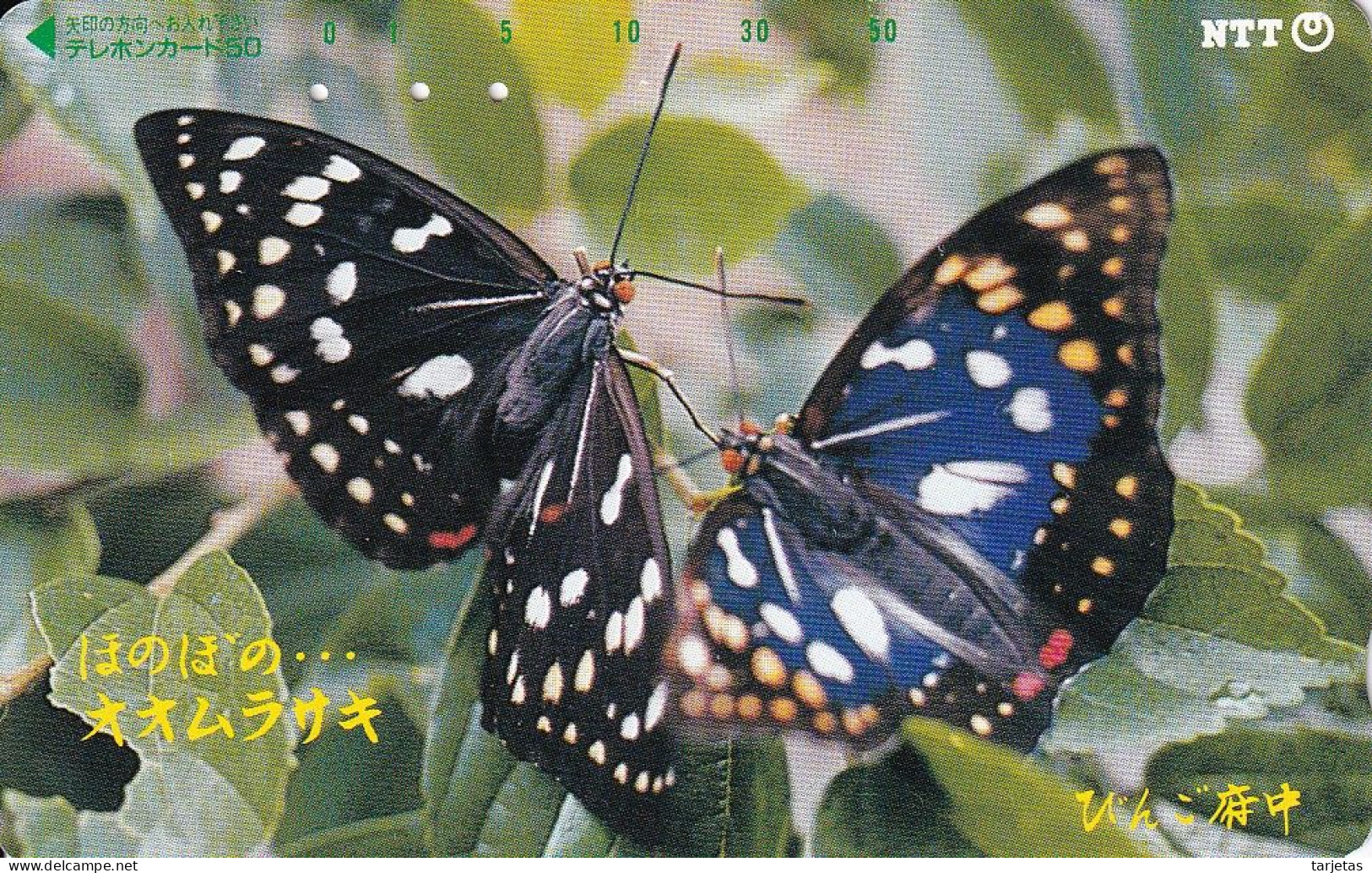 TARJETA DE JAPON DE UNA MARIPOSA (BUTTERFLY) - Mariposas