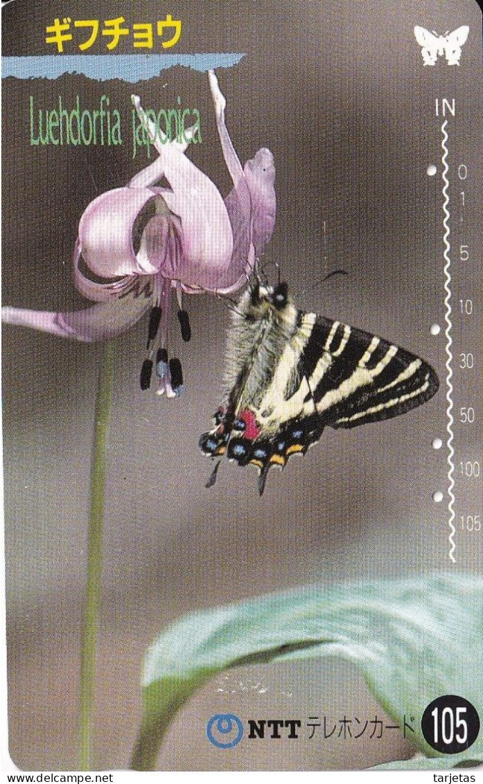 TARJETA DE JAPON DE UNA MARIPOSA (BUTTERFLY) - Papillons