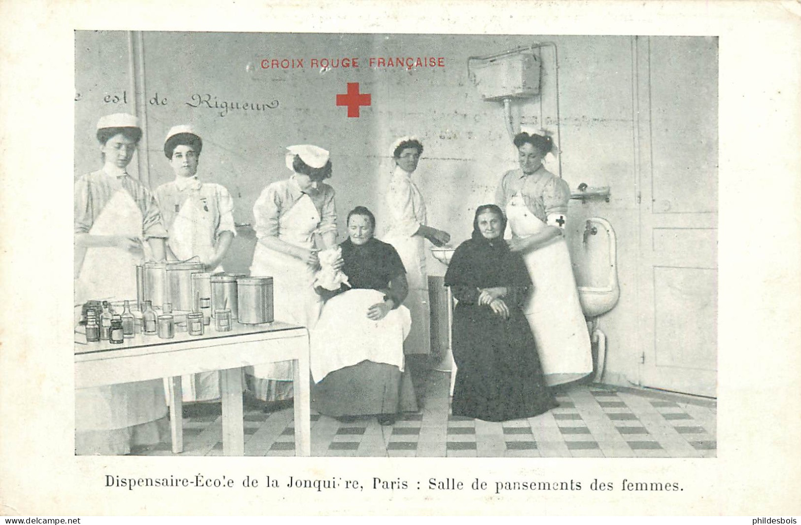 PARIS  Croix Rouge Française  Dispensaire Ecole De La Jonquiere  " Salle De Pansements Des Femmes  " - Santé, Hôpitaux