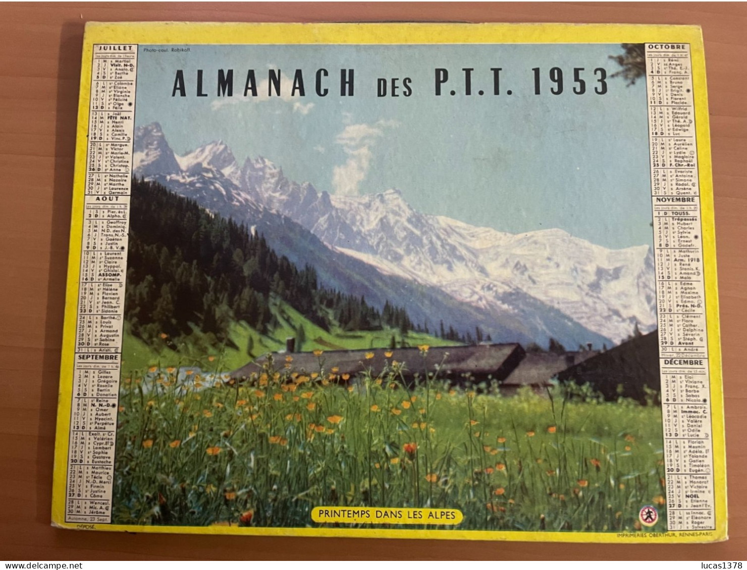 CALENDRIER ALMANACH DES POSTES  1953 / ANNECY CHATEAU / PRINTEMPS - Groot Formaat: 1941-60