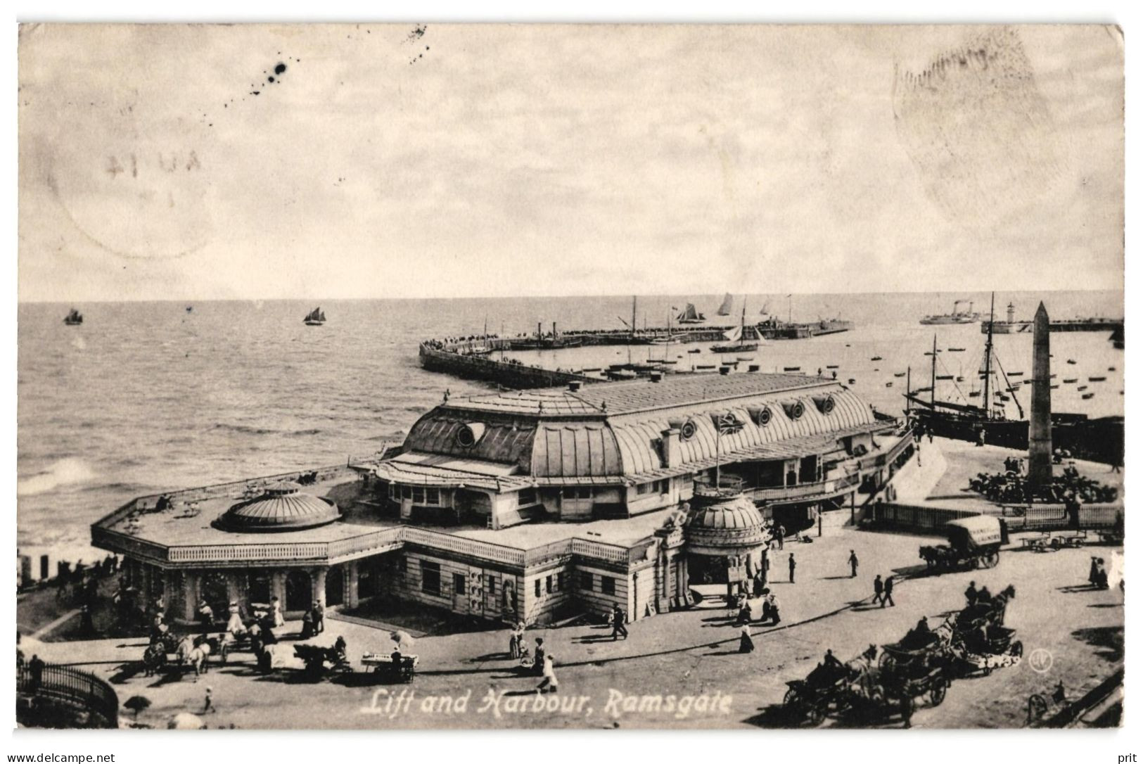 Lift And Harbour Ramsgate 1913 Used Real Photo Postcard From Ramsgate To Paris. Publ J.V. James Valentine & Sons, Dundee - Ramsgate