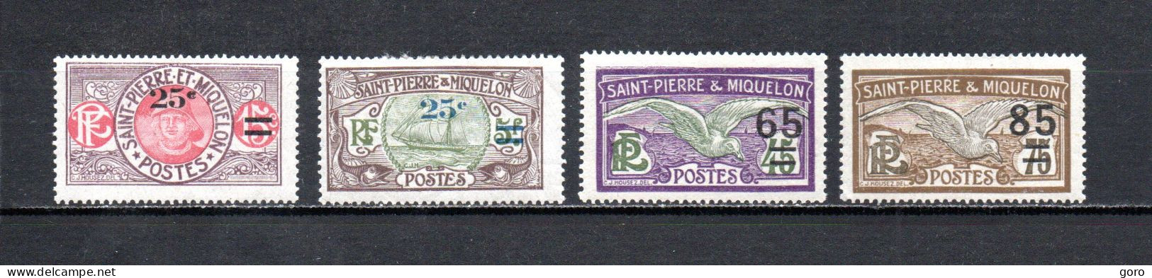 San Pedro Y Miquelon   1924-27  .-   Y&T   Nº    118-120-121/122 - Gebruikt