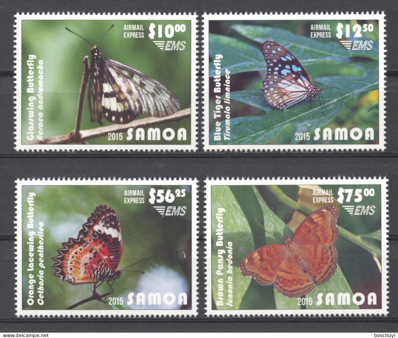 Samoa, 2015, Butterflies, Insects, Animals, MNH, Michel 1255-1258 - Samoa