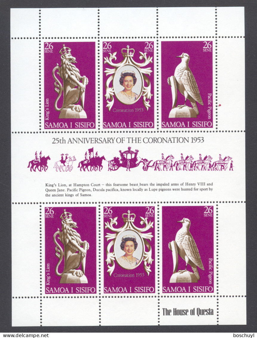 Samoa, 1978, Coronation Jubilee Of Queen Elisabeth II, Royal, MNH Sheetlet, Michel 372-374 - Samoa