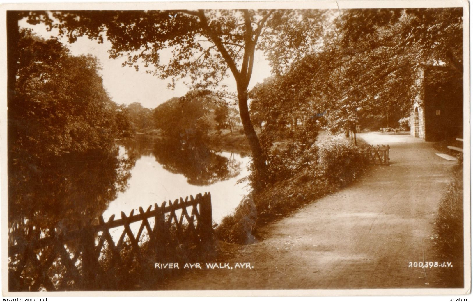 River Ayr Walk, Ayr 1929  Valentine 200398 - Ayrshire