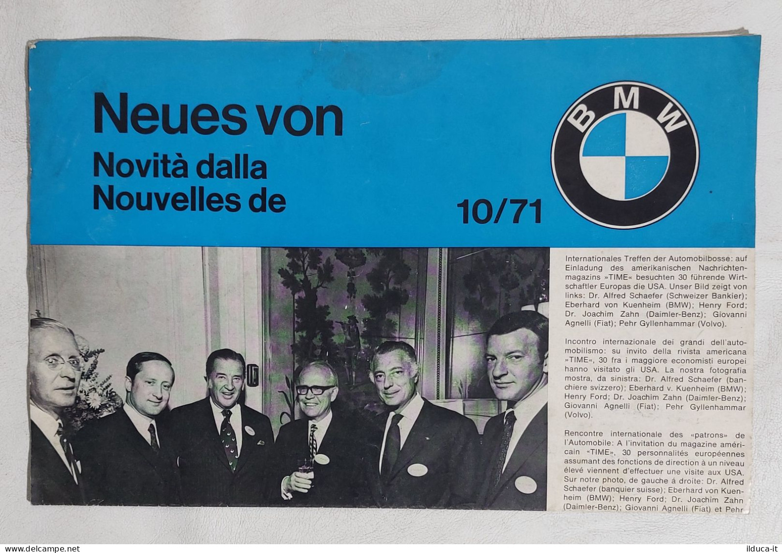 I113199 Depliant Auto - Novità Dalla BMW - 1971 - Voitures
