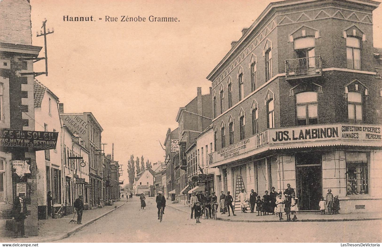 Belgique - Hanut - Rue Zénobe Gramme - Animé - Jos. Lambinon - Carte Postale Ancienne - Hannut