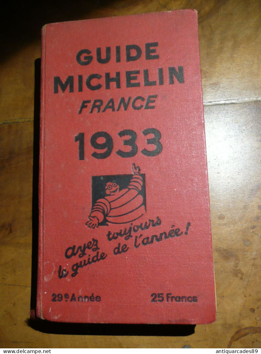 GUIDE MICHELIN  - FRANCE -  1933 - Michelin-Führer