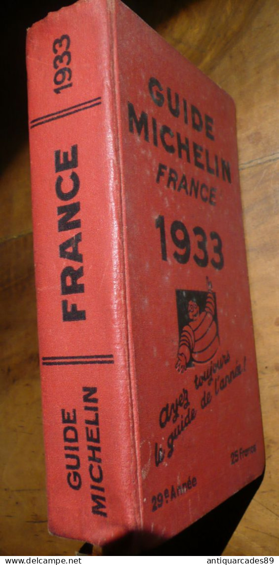 GUIDE MICHELIN  - FRANCE -  1933 - Michelin (guias)