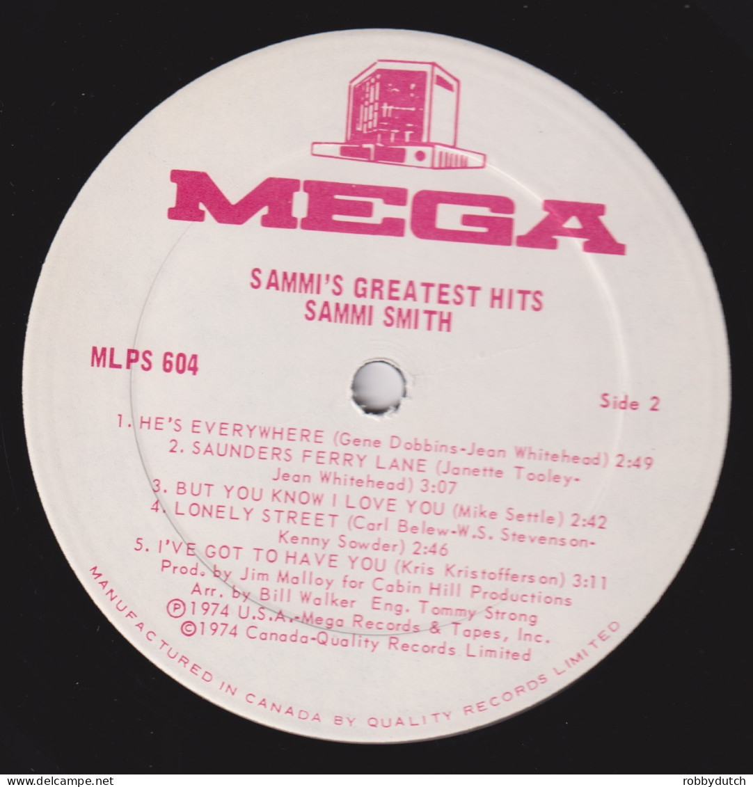 * LP *  SAMMI SMITH - SAMMI'S GREATEST HITS (Canada 1974 EX-) - Country Et Folk