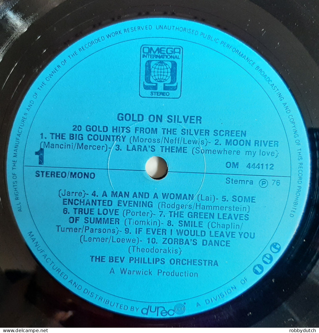 * LP * BEV PHILIPS ORCHESTRA: HOLLYWOOD - 20 GOLDEN FILM HITS (MILLION SELLERS) - Instrumentaal