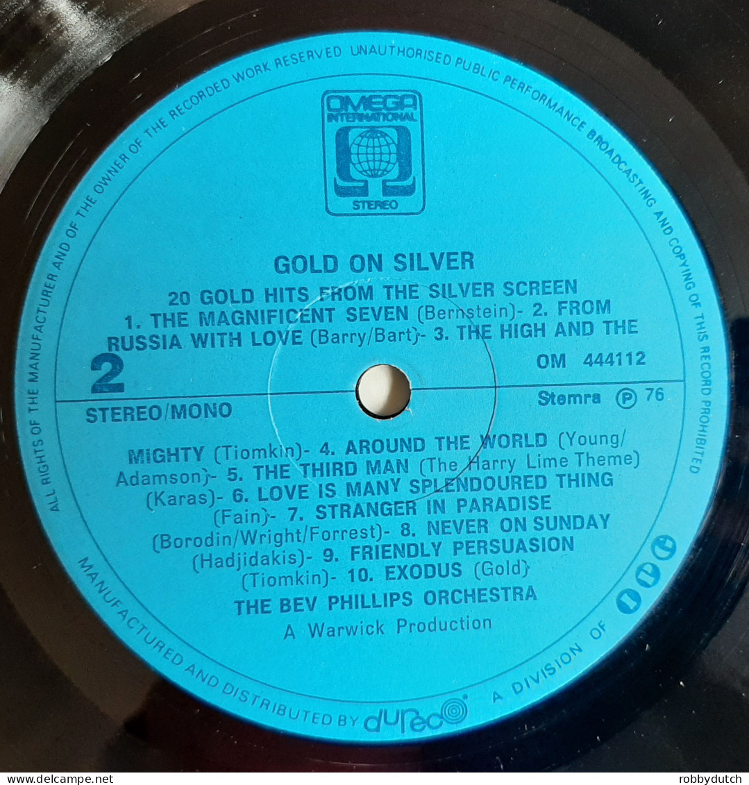 * LP * BEV PHILIPS ORCHESTRA: HOLLYWOOD - 20 GOLDEN FILM HITS (MILLION SELLERS) - Instrumentaal