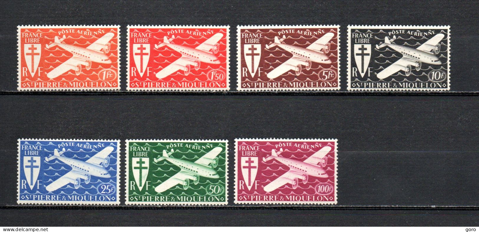 San Pedro Y Miquelon   1942  .-   Y&T   Nº    4/10    Aéreos - Oblitérés