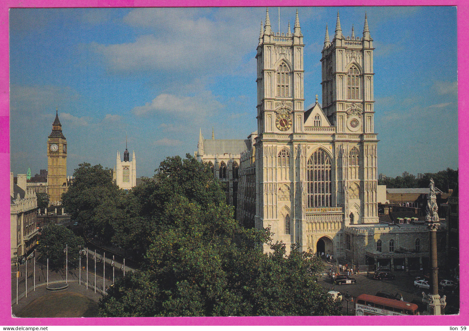 289920 / United Kingdom - London -  Westminster Abbey , Big Ben Car Bus Monument PC 122 Great Britain Grande-Bretagne - Westminster Abbey