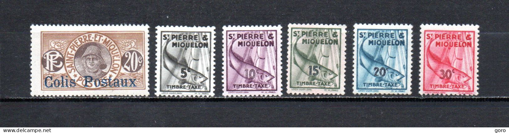 San Pedro Y Miquelon   1917-38  .-   Y&T   Nº    4    Colis     +   32/36    Taxa - Postage Due