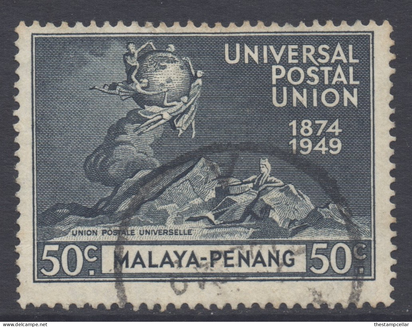 Malaya Penang Scott 26 - SG26, 1949 UPU 50c Used - Penang