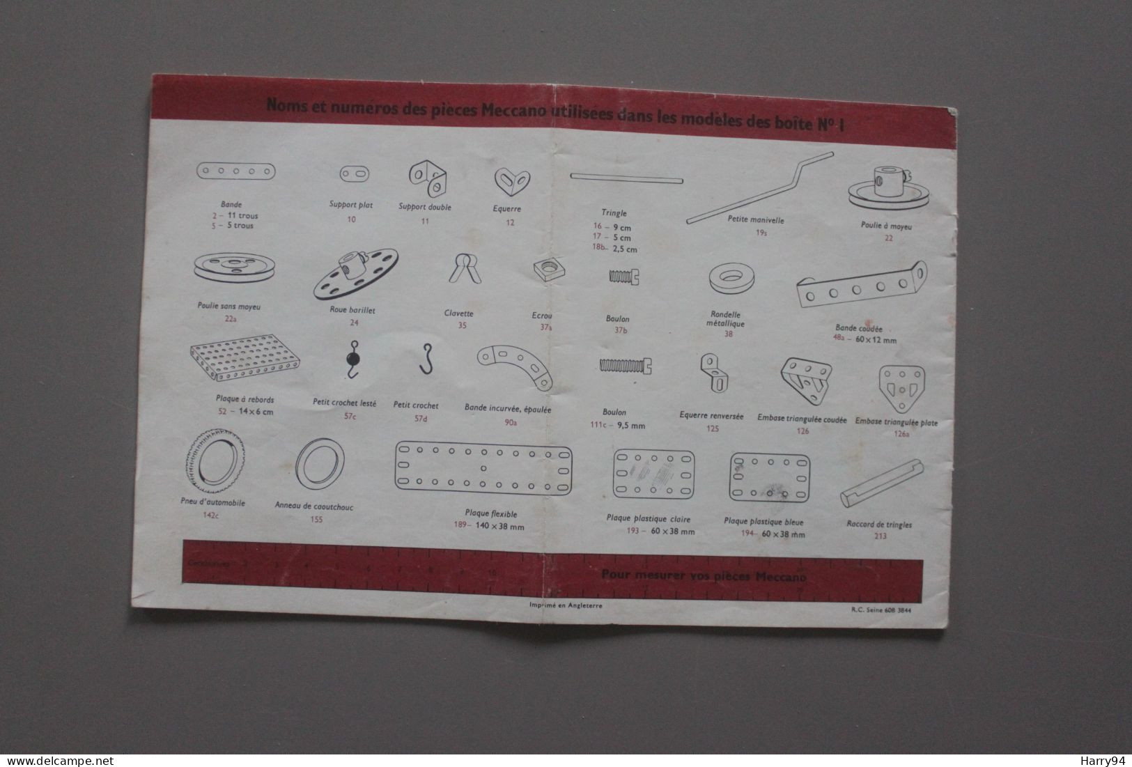 Manuel D'instructions Pour Boite N°1 Meccano 1/67 - Andere Plannen