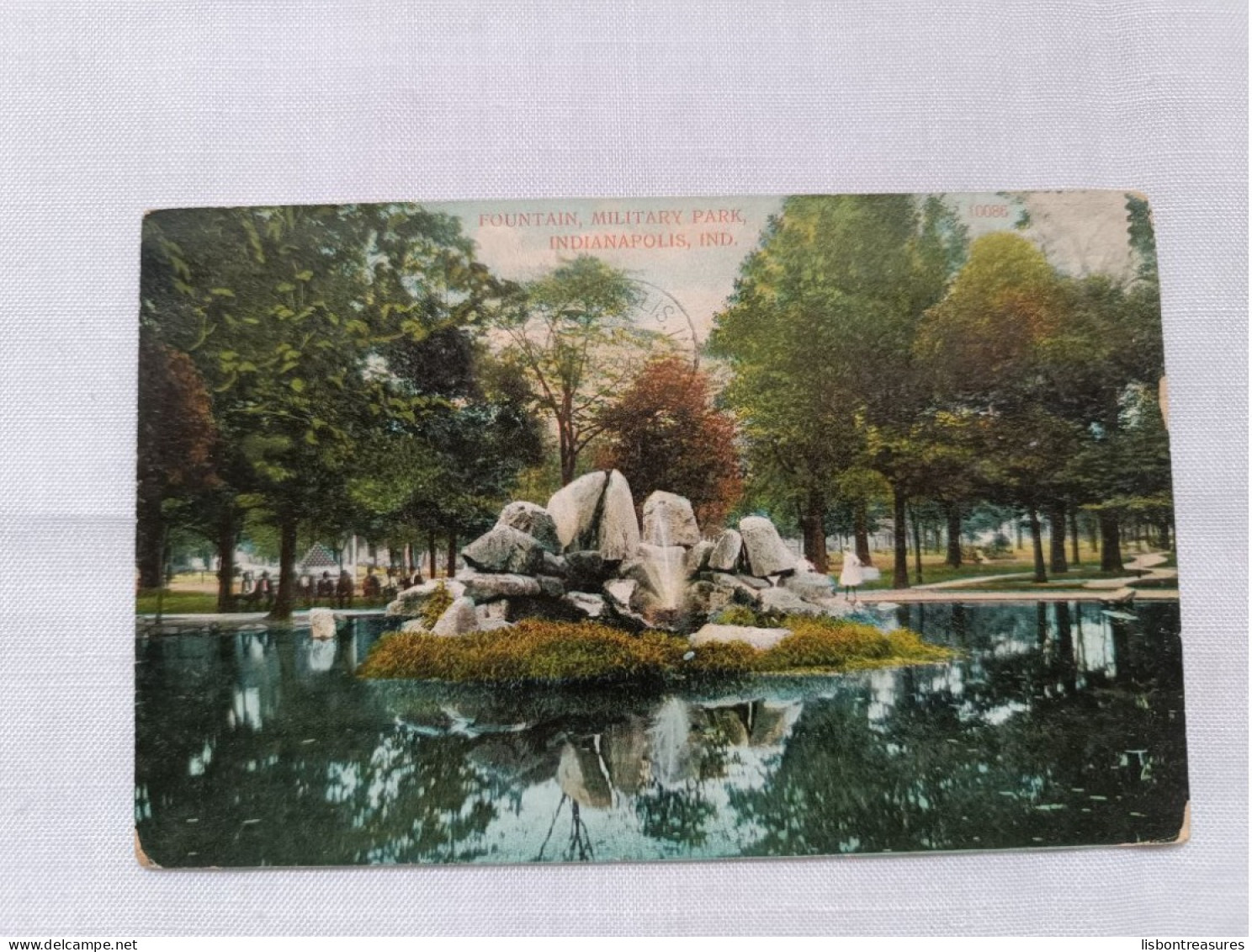 ANTIQUE POSTCARD UNITED STATES INDIANAPOLIS - FOUNTAIN MILITARY PARK USED 1912 - Indianapolis