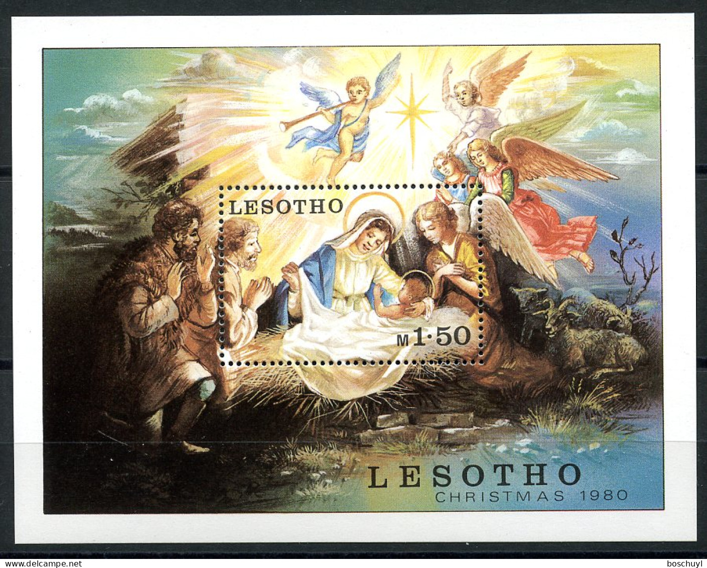 Lesotho, 1980, Christmas, Painting, Religion, MNH, Michel Block 7 - Lesotho (1966-...)