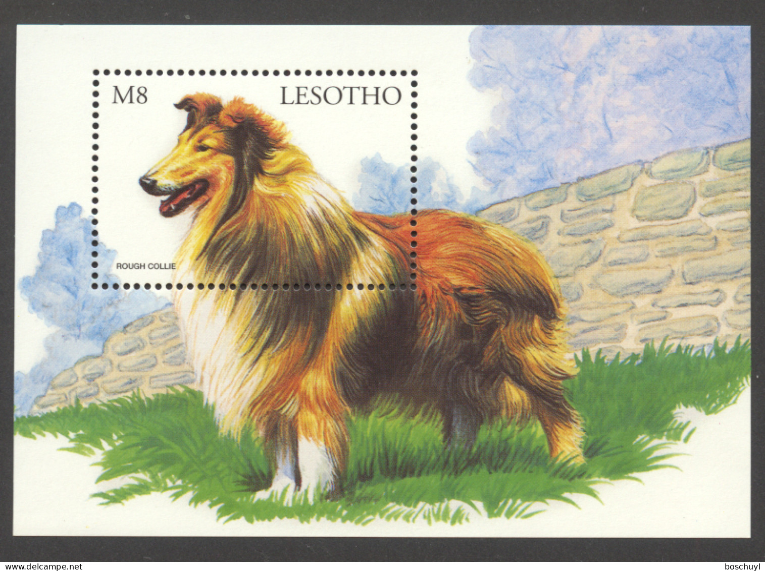 Lesotho, 1999, Dogs, Rough Collie, Animals, MNH, Michel Block 133 - Lesotho (1966-...)