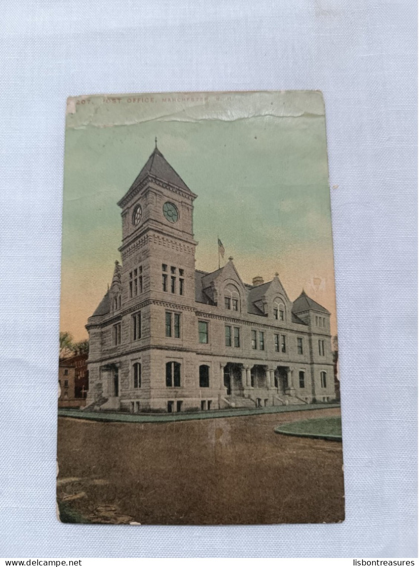 ANTIQUE POSTCARD UNITED STATES MANCHESTER - POST OFFICE CIRCULATED 1918 - Manchester