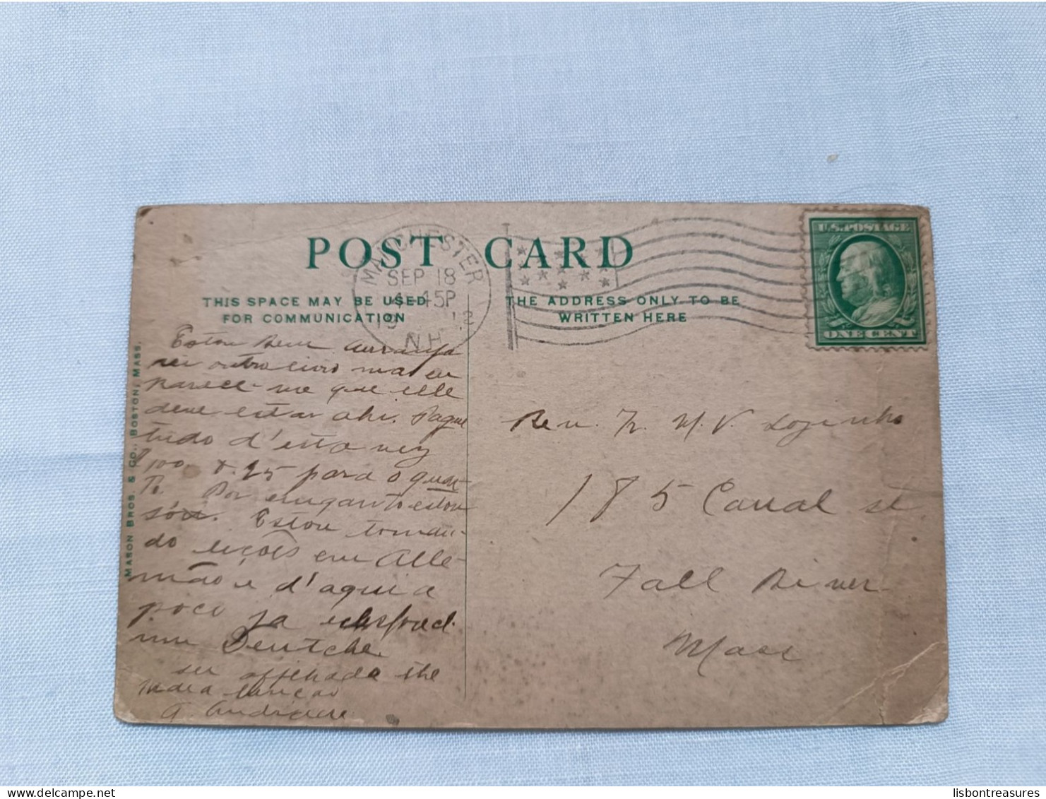 ANTIQUE POSTCARD UNITED STATES MANCHESTER - POST OFFICE CIRCULATED 1918 - Manchester